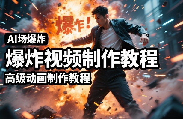 AI场景爆炸视频制作教程，利用人物实拍视频制作出高级的动画特效-6688资源库