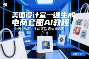 美图设计室一键生成电商套图AI教程，一句话一张图，生成亚马逊电商套图-6688资源库