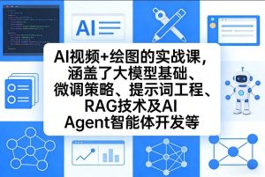 AI视频+绘图的实战课，涵盖了大模型基础、微调策略、提示词工程、RAG技术及AI Agent智能体开发等-6688资源库