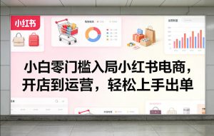 小白零门槛入局小红书电商，开店到运营，轻松上手出单-6688资源库