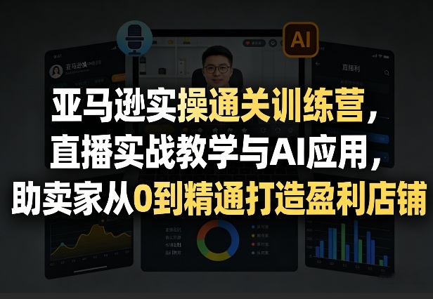 亚马逊实操通关训练营，直播实战教学与AI应用，助卖家从0到精通打造盈利店铺（更新3月）-6688资源库