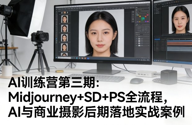 AI训练营第三期：Midjourney+SD+PS全流程，AI与商业摄影后期落地实战案例-6688资源库