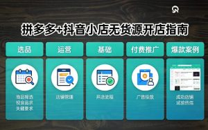 拼多多+抖音小店无货源开店，包括：选品、运营、基础、付费推广、爆款案例等(更新26年3月)-6688资源库