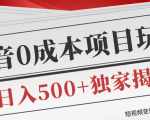 短视频变现套路剖析，抖音0成本赚钱项目玩法，日入500+独家揭秘（共2节视频）-6688资源库