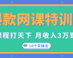 爆款网课特训营，一套课程打天下，网课变现的10个实操法，月收入3万到10万-6688资源库