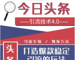 今日头条引流技术4.0，微头条实战细节，微头条引流核心技巧分析，快速发布引流玩法-6688资源库
