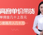 抖音高单价带货项目,一单佣金几十上百元,核心套路月入几十万(共3节)-6688资源库