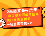 0基础直播带货课：小白也能低成本搭建疯狂卖货直播间：1场直播带货6万-6688资源库