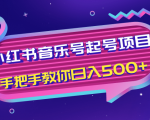小红书音乐号起号项目，批量操作自行引流变现，手把手教你日入500+-6688资源库