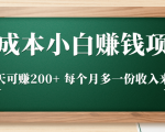 零成本小白赚钱实操项目,一天可赚200+ 每个月多一份收入来源-6688资源库