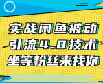 实战闲鱼被动引流4.0技术,坐等粉丝来找你,实操演示日加200+精准粉-6688资源库