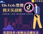 tiktok变现四天实战班,连怼技术+矩阵玩法赚美金!价值998元-6688资源库