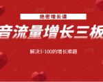 绝密增长课：抖音流量增长三板斧，解决1-100的增长难题-6688资源库