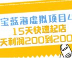 淘宝蓝海虚拟项目4.0,15天快速起店,单天利润200到2000元-6688资源库