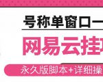 网易云挂机项目云梯挂机计划,永久版脚本+详细操作视频-6688资源库