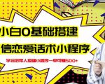 新手0基础搭建微信恋爱话术小程序，一单赚几百【视频教程+小程序源码】-6688资源库