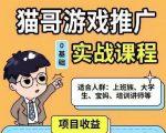 猫哥·游戏推广实战课程，单视频收益达6位数，从0到1成为优质游戏达人-6688资源库