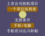 正规挂机项目，支持手机电脑一起挂，支持虚拟机多开，可以挂到老-6688资源库