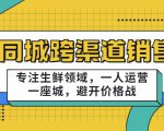 同城跨渠道销售，专注生鲜领域，一人运营一座城，避开价格战-6688资源库