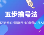 五步撸号法,掌握百万分析的抖课账号核心技能,从逻辑到实操-6688资源库