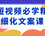 短视频必学精细化文案课，提升你的内容创作能力、升级迭代能力和变现力（价值333元）-6688资源库