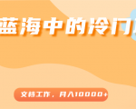 超级蓝海中的冷门项目,文档工作,好玩又赚钱,月入10000+-6688资源库