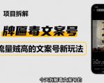 2023抖音快手毒文案新玩法，牌匾文案号，起号快易变现-6688资源库