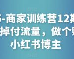 小红书-商家训练营12期：让商家丢掉付流量，做个赚钱的小红书博主-6688资源库