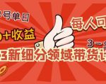 2023新细分领域带货计划：单号单日1000+收益不难，每人可操作3-5个账号-6688资源库