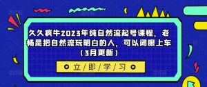 久久疯牛2023年纯自然流起号课程，老杨是把自然流玩明白的人，可以闭眼上车（3月更新）-6688资源库