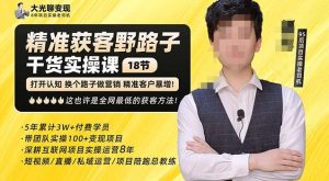 杨光·精准获客野路子，黑科技快速获取精准客户，这也许是全网最低的获客方法了-6688资源库