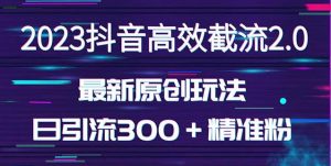 日引300＋创业粉，独家抖音高效截流2.0玩法（价值1280）-6688资源库