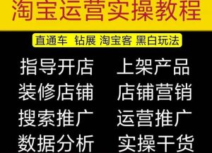 2023淘宝开店教程0基础到高级全套视频网店电商运营培训教学课程-6688资源库