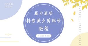 抖音快手暴力涨粉美女混剪视频教程，百分百过原创图片教程！附带违规申诉方法-6688资源库