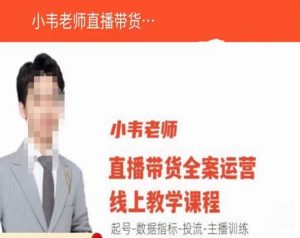 小韦老师直播带货运营线上教学，起号-数据指标-投流-主播训练-6688资源库