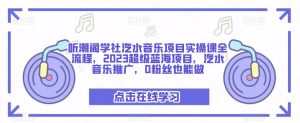 听潮阁学社汽水音乐项目实操课全流程，2023超级蓝海项目，汽水音乐推广，0粉丝也能做-6688资源库