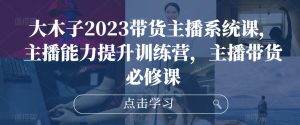 大木子2023带货主播系统课，主播能力提升训练营，主播带货必修课-6688资源库