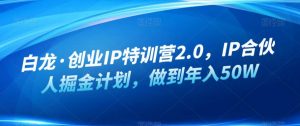 白龙·创业IP特训营2.0，IP合伙人掘金计划，做到年入50W-6688资源库