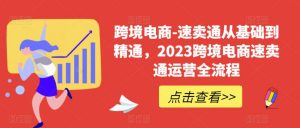 跨境电商-速卖通从基础到精通，2023跨境电商速卖通运营全流程-6688资源库