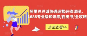 阿里巴巴诚信通运营必修课程，​1688专业级知识库/白皮书/全攻略-6688资源库