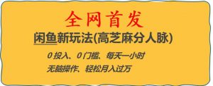 闲鱼新玩法(高芝麻分人脉)0投入0门槛,每天一小时，轻松月入过万【揭秘】-6688资源库