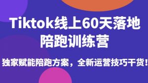 Tiktok线上60天落地陪跑训练营,独家赋能陪跑方案,全新运营技巧干货-6688资源库