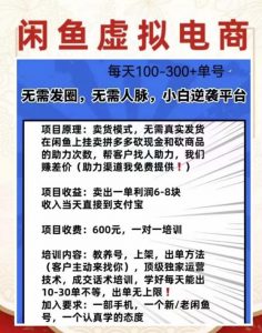 外边收费600多的闲鱼新玩法虚似电商之拼多多助力项目,单号100-300元-6688资源库