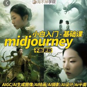 淘不掉学院·midjourney小白入门基础，​AI摄影+AI设计+AI绘画-AIGC作图-6688资源库