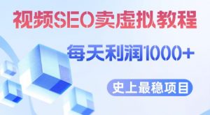 视频SEO出售虚拟产品每天稳定2-5单利润1000+史上最稳定私域变现项目【揭秘】-6688资源库