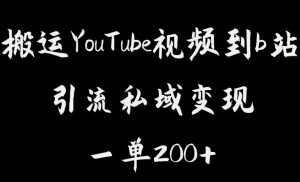 搬运YouTube视频到b站，引流私域一单利润200+，几乎0成本！【揭秘】-6688资源库