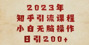 2023知乎引流课程，小白无脑操作日引200+【揭秘】-6688资源库