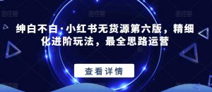 绅白不白·小红书无货源第六版，精细化进阶玩法，最全思路运营-6688资源库