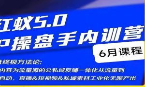 红蚁5.0IP操盘手内训营，IP操盘终极方法论-6688资源库