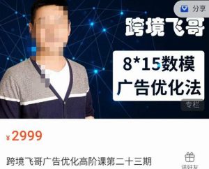 跨境飞哥·广告优化高阶课第二十三期，​8*15数模广告优化法，用数据驱动决策-6688资源库
